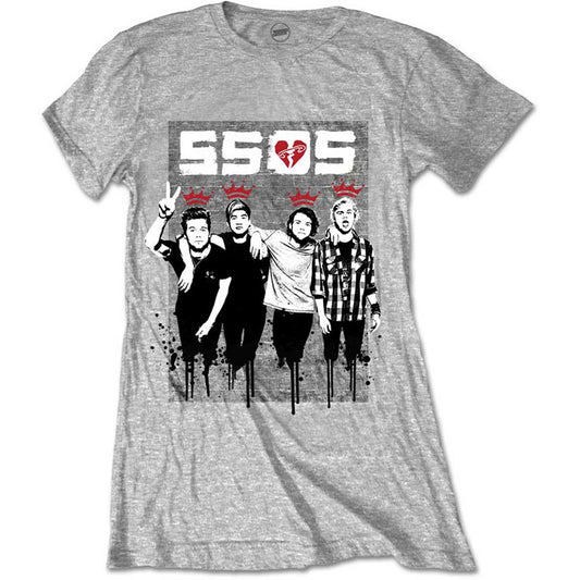 5 Seconds Of Summer 2 Finger Drip Junior Top Front