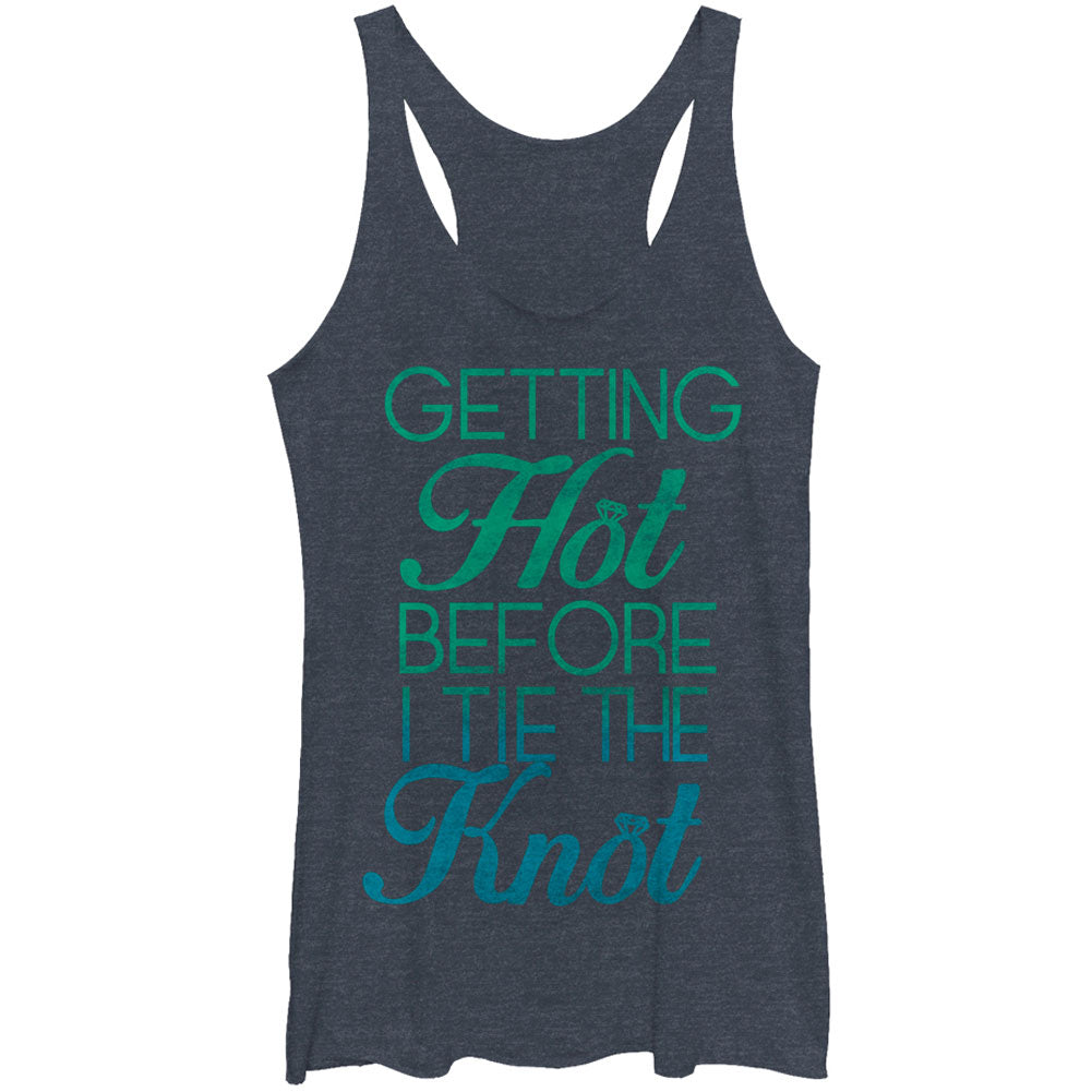 Chin Up Knot - Heather - Racerback Womens Tank