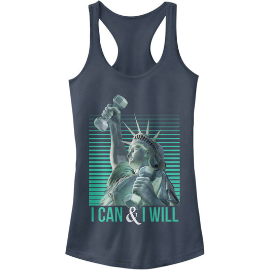 Chin Up Liberty Dumbells - Racerback Womens Tank