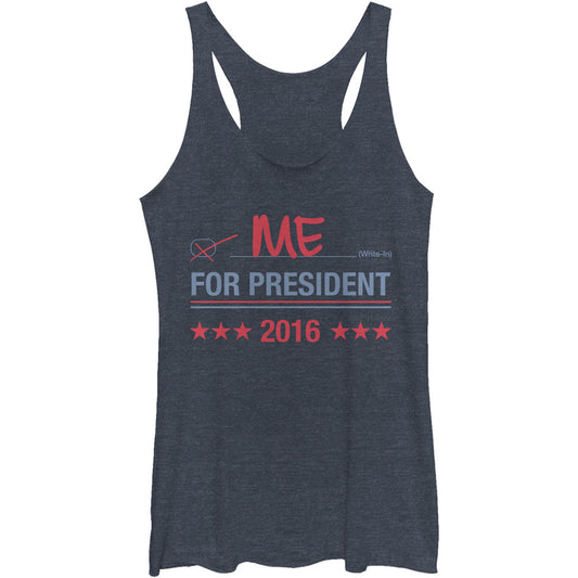 Lost Gods Me For Prez - Heather - Racerback Womens Tank