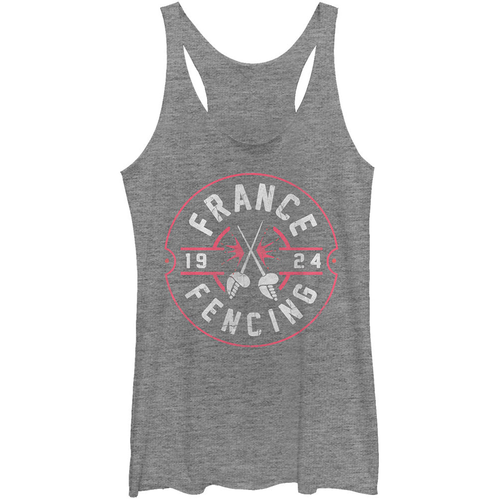 Lost Gods Lost Gods France Fence - Heather - Racerback Womens Tank