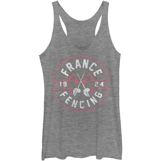 Lost Gods France Fence - Heather - Racerback Womens Tank
