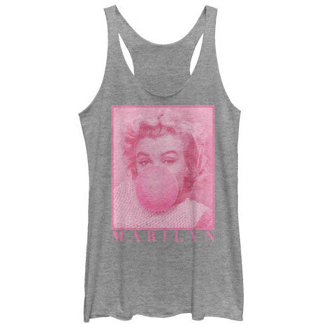 Marilyn Monroe Bubble Marilyn - Heather - Racerback Womens Tank