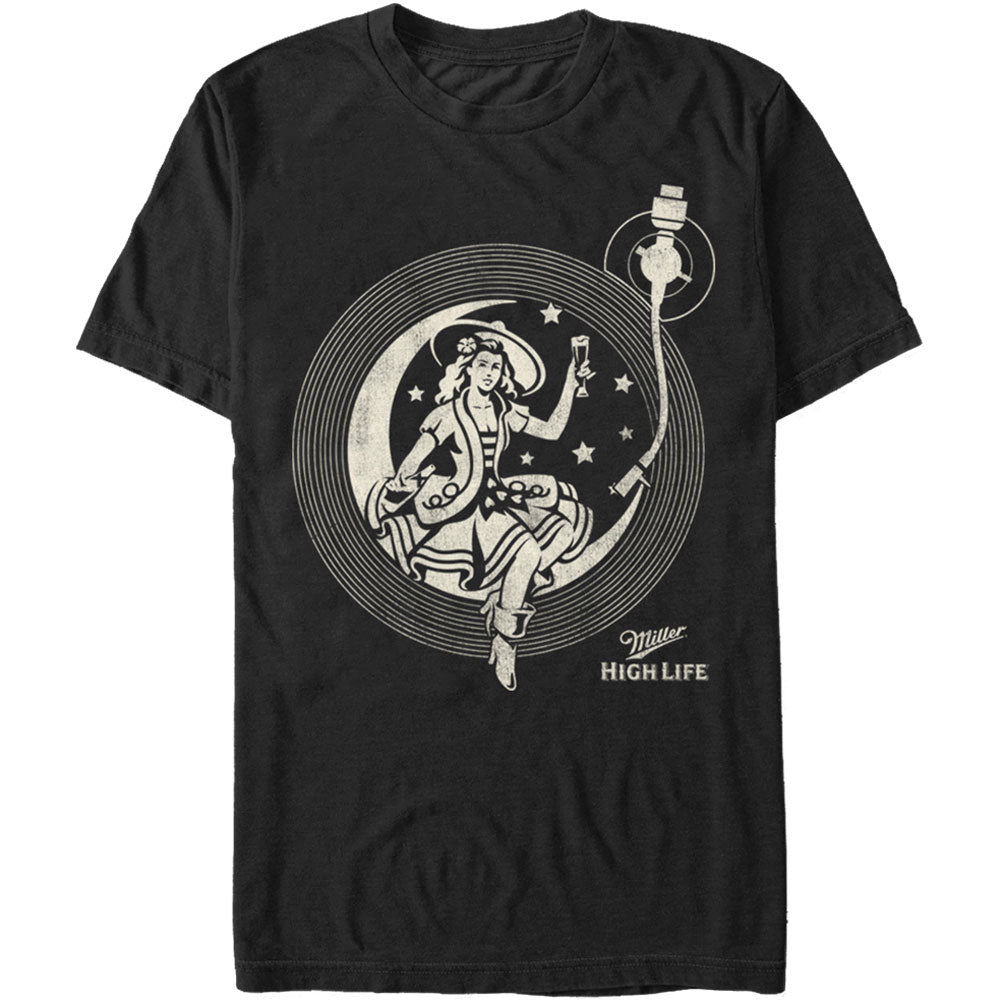 Miller Beer Moon Girl DJ T-shirt