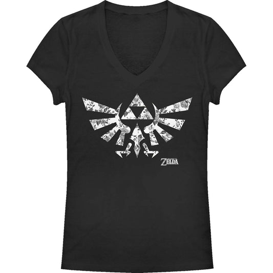 Zelda Flor-Force - Deep V-Neck Junior Top Front