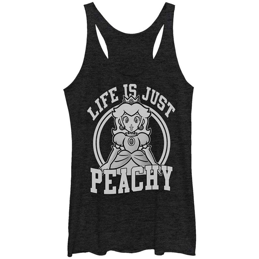 Nintendo Just Peachy - Heather - Racerback Womens Tank