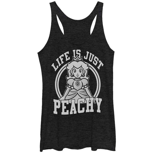 Nintendo Just Peachy - Heather - Racerback Womens Tank