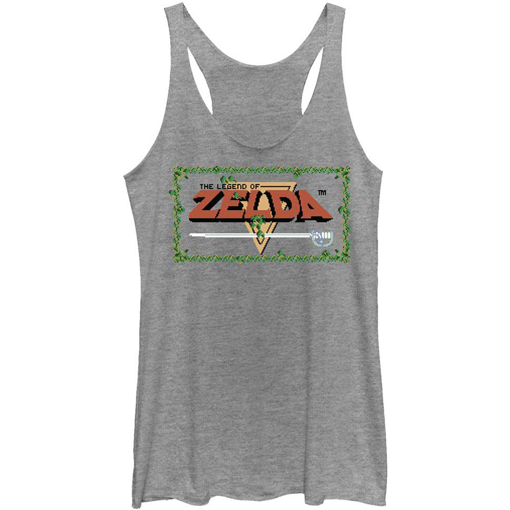 Nintendo Pixel Zelda - Heather - Racerback Womens Tank