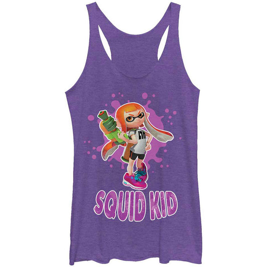 Splatoon Squid Kid - Heather - Racerback Womens Tank Front