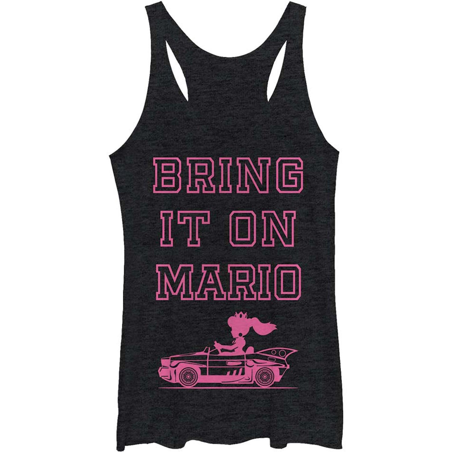 Nintendo Bring It Mario - Heather - Racerback Womens Tank