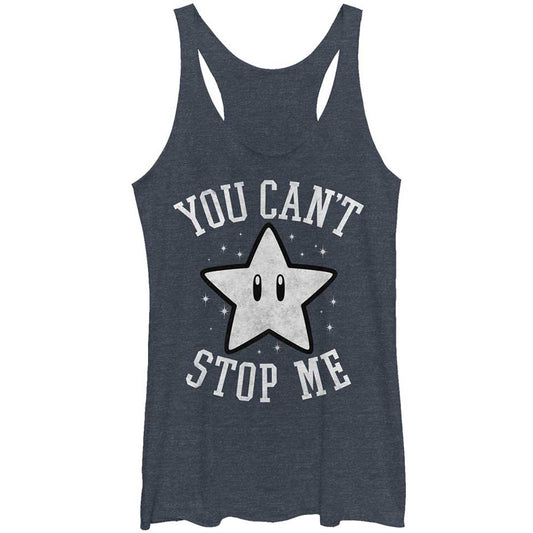 Nintendo Cant Stop - Heather - Racerback Womens Tank