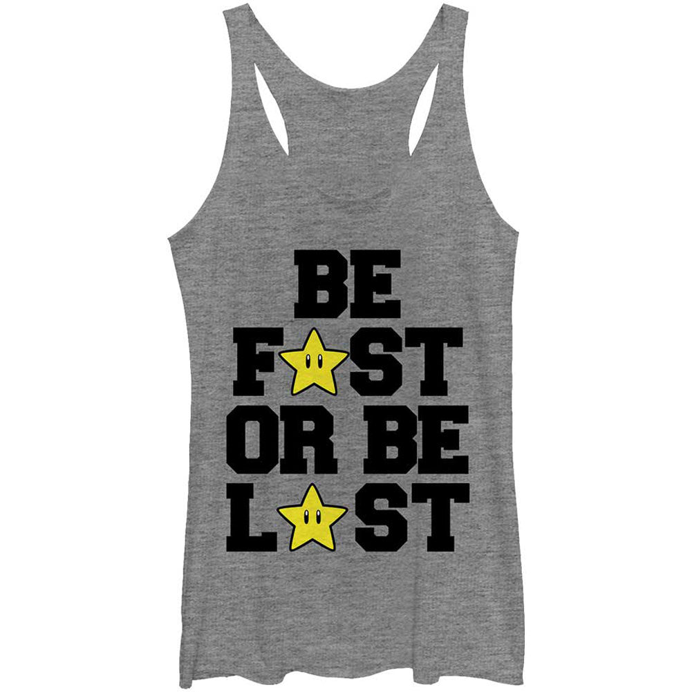 Nintendo Fast Star - Heather - Racerback Womens Tank