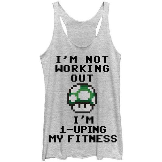 Nintendo Leveling Up - Heather - Racerback Womens Tank