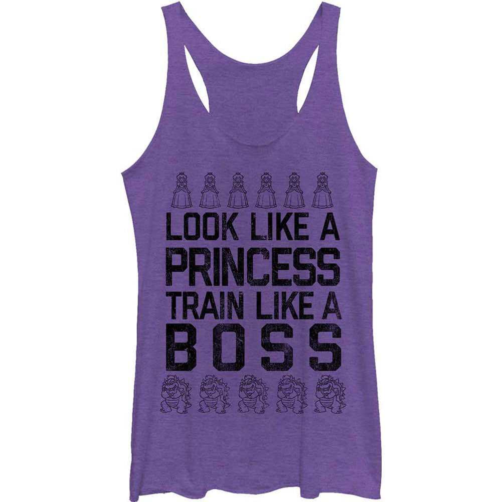 Nintendo Boss Princess - Heather - Racerback Womens Tank