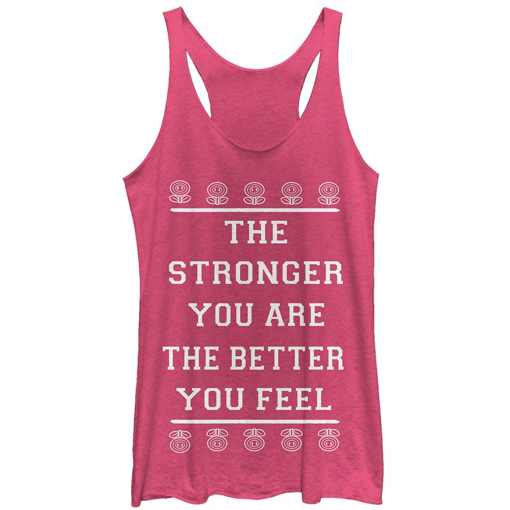 Nintendo Better Stronger - Heather - Racerback Womens Tank