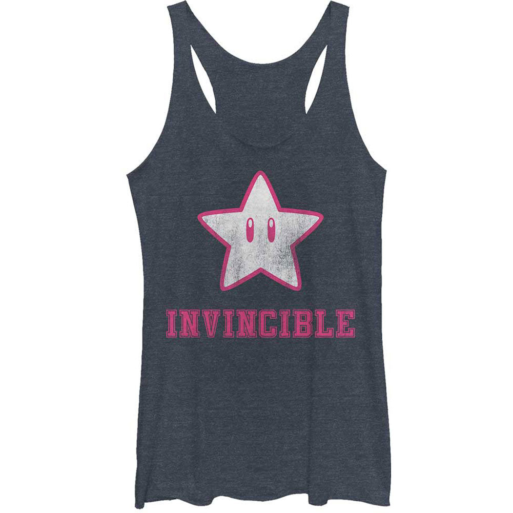 Nintendo Invincible - Heather - Racerback Womens Tank