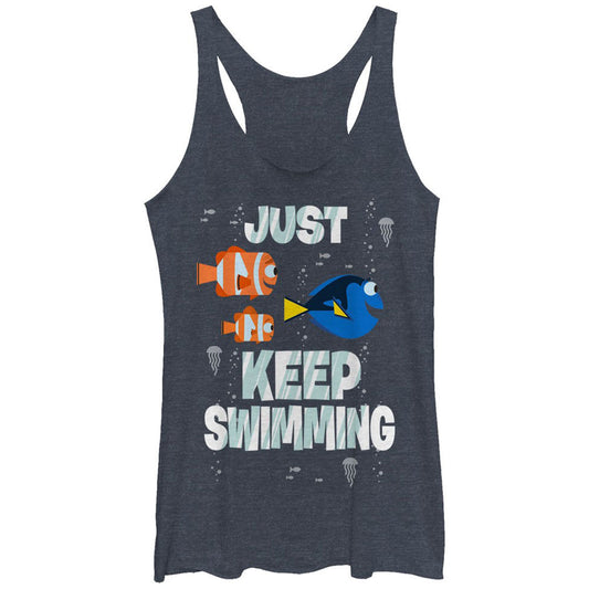 Finding Dory Just Swimming - Heather - Racerback Womens Tank