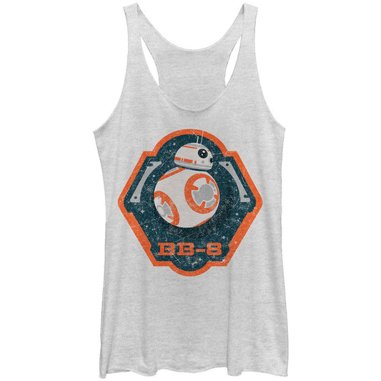 Star Wars BB8 Badge - Heather - Racerback Womens Tank