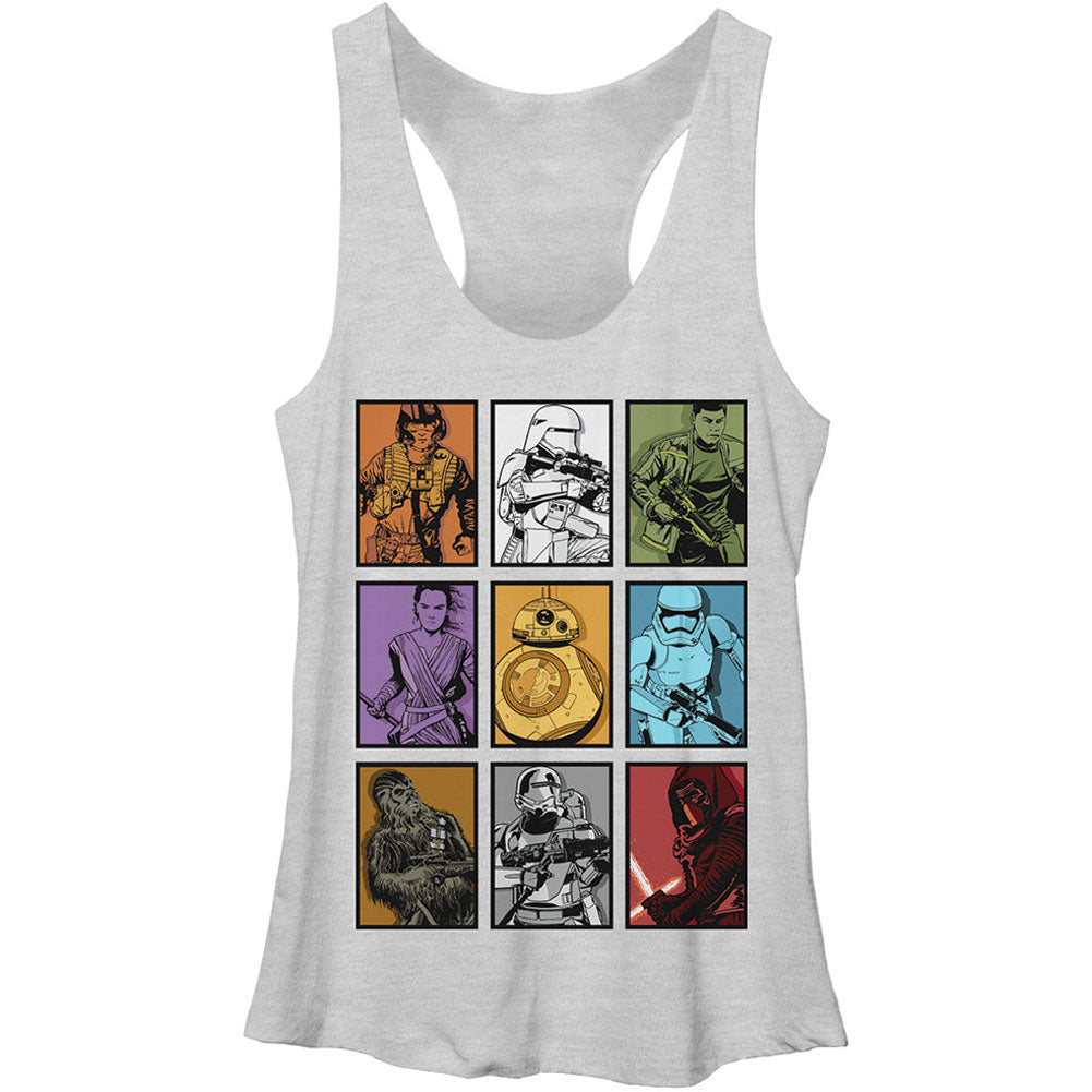 Star Wars Nine Box - Heather - Racerback Womens Tank