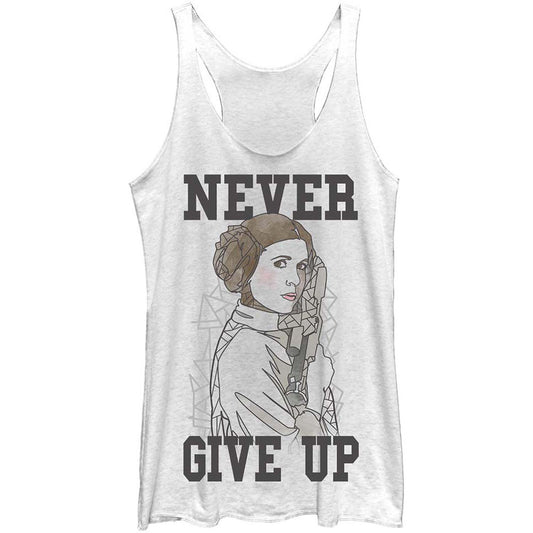 Star Wars Leia Never - Heather - Racerback Womens Tank