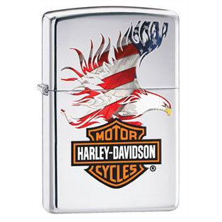 Harley Davidson American Flag Refillable Lighter