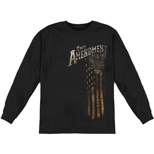 Novelty 2nd Amendment Eagle Silver Foil Long Sleeve Front