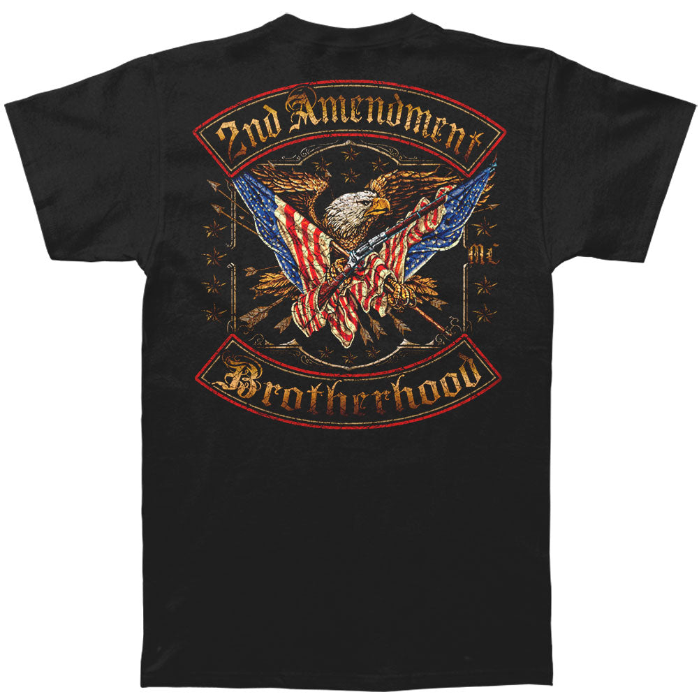 Novelty 2Nd Amendment Double Flagd Distressed Gold Foil T-shirt