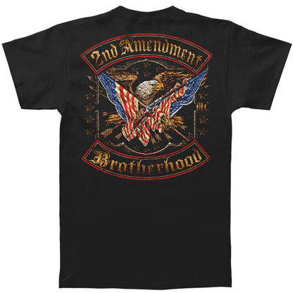 Novelty 2Nd Amendment Double Flagd Distressed Gold Foil T-shirt