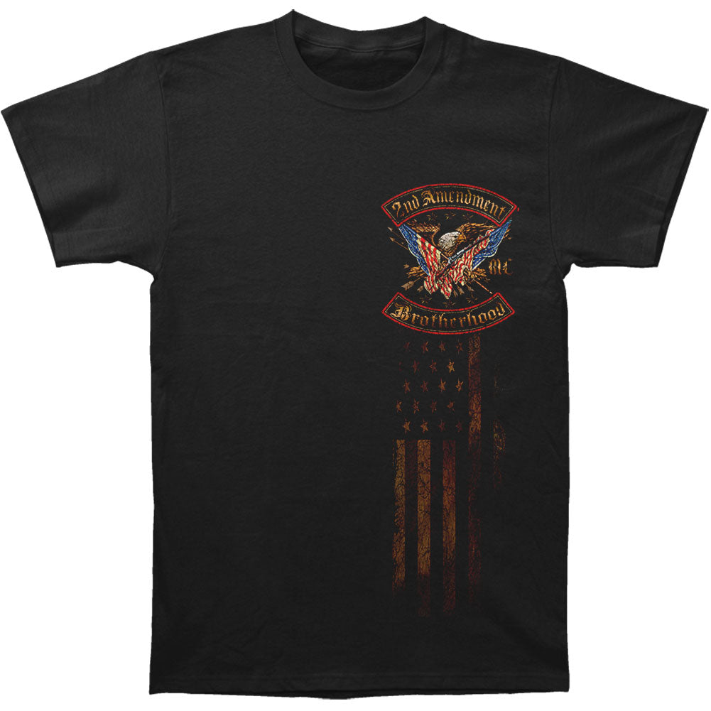 Novelty 2Nd Amendment Double Flagd Distressed Gold Foil T-shirt