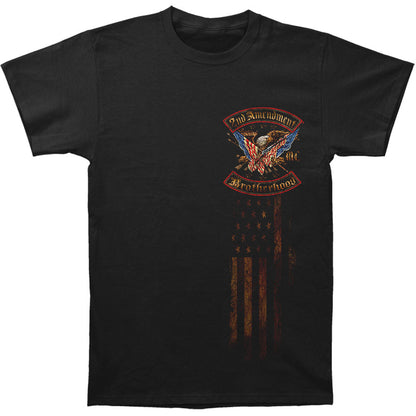 Novelty 2Nd Amendment Double Flagd Distressed Gold Foil T-shirt