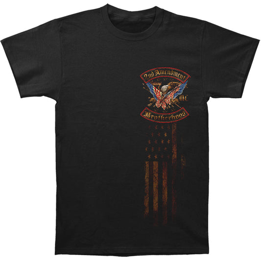 Novelty 2Nd Amendment Double Flagd Distressed Gold Foil T-shirt