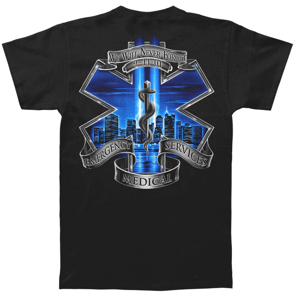 Novelty 911 EMS Blue Skies We Will Never Forget T-shirt