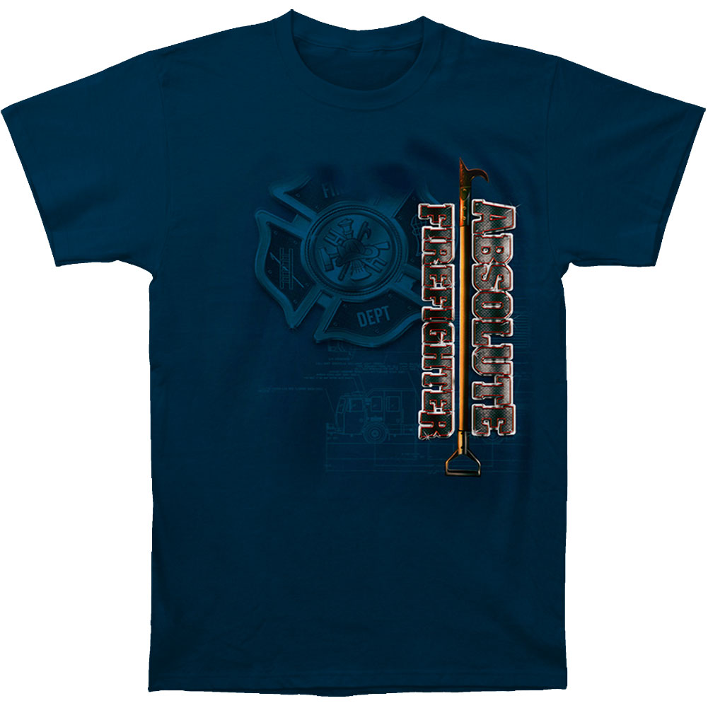 Novelty Absolute Firefighter Blue Print T-shirt