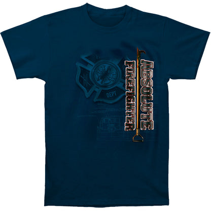 Novelty Absolute Firefighter Blue Print T-shirt