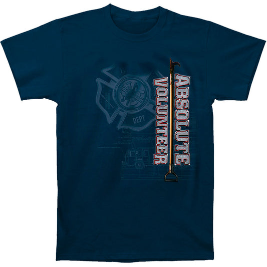 Novelty Absolute Volunteer Firefighter Blue Print T-shirt