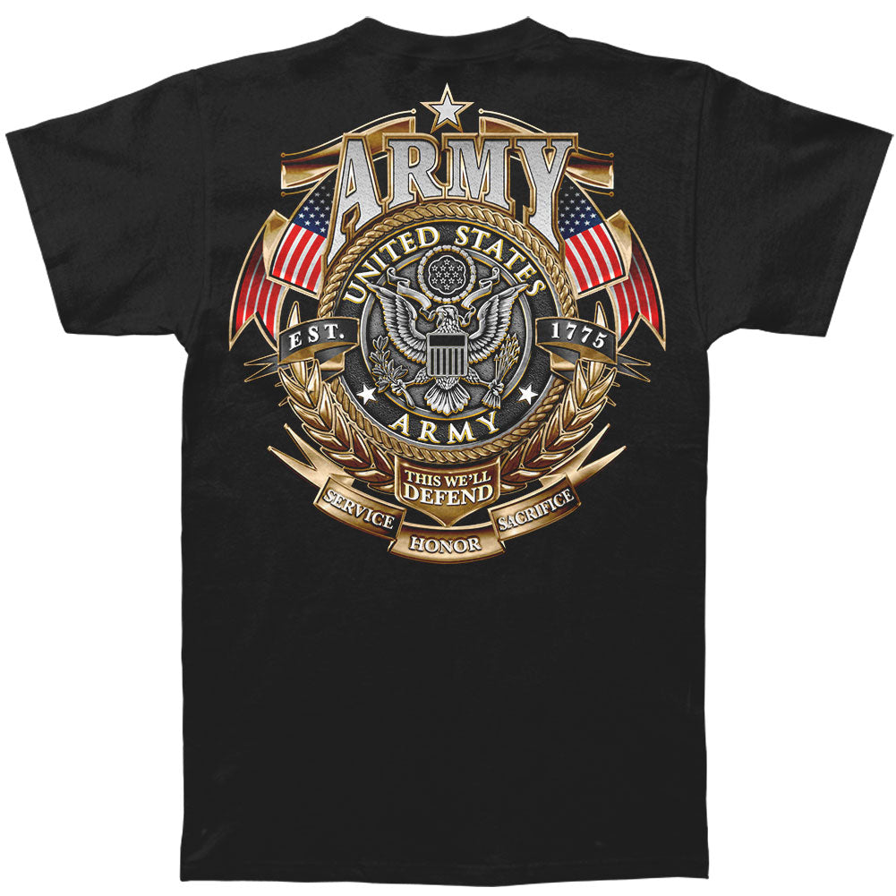 Novelty Army Gold Shield Badge Of Honor T-shirt