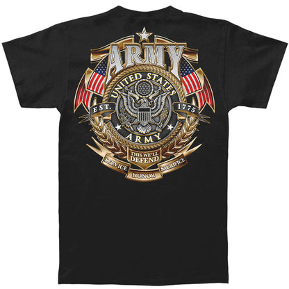 Novelty Army Gold Shield Badge Of Honor T-shirt