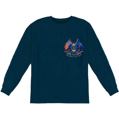 Novelty Double Flag Air Force Eagle Long Sleeve