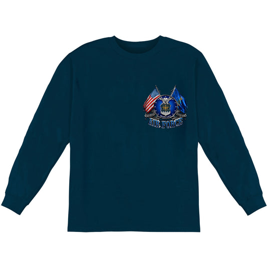 Novelty Double Flag Air Force Eagle Long Sleeve