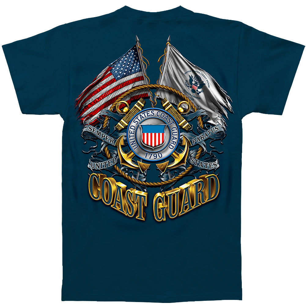 Novelty Double Flag Coast Guard T-shirt