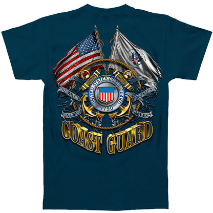Novelty Double Flag Coast Guard T-shirt