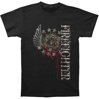 Novelty Elite Breed Firefighter Pride Duty Honor Silver Foil T-shirt