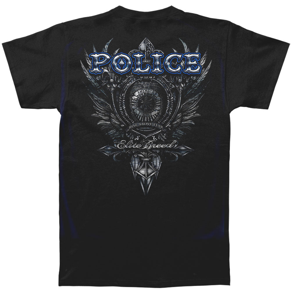 Novelty Elite Breed Police Crest Silver Foil T-shirt
