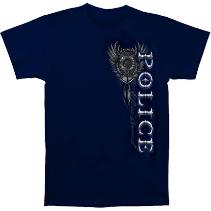 Novelty Elite Breed Police Crest Silver Foil T-shirt