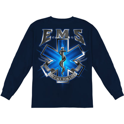 Novelty EMS On Call For Life EMS Long Sleeve Back