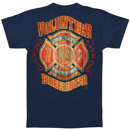 Novelty Fire Dept Faded Planks T-shirt Back
