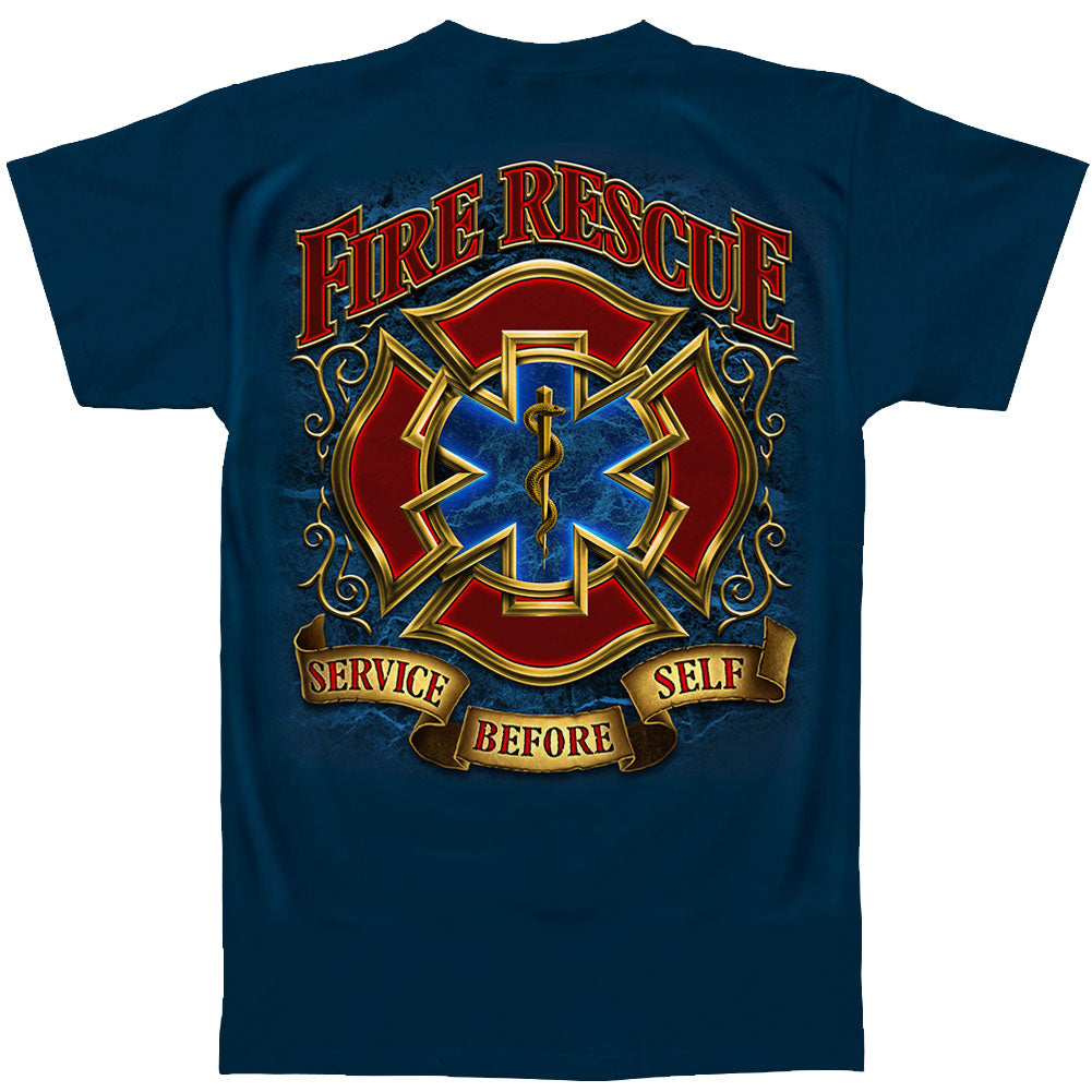 Novelty Fire Rescue Gold Shield T-shirt