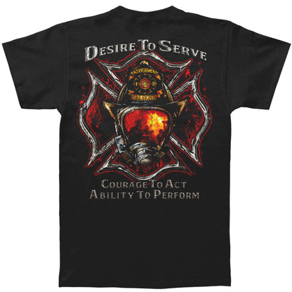 Novelty Firefighter Desire To Serve Sivler Foil T-shirt