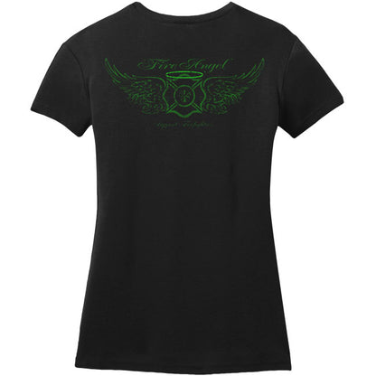 Novelty Firefighter Fire Angel Irish Cross T-shirt