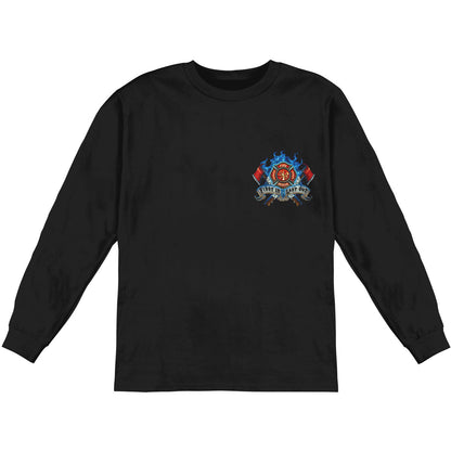 Novelty Firefighter Fire Dog First In Last Out Long Sleeve Front